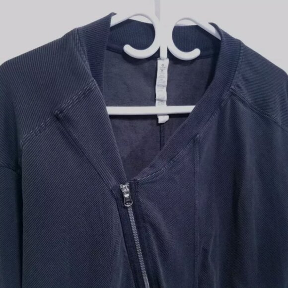 Lululemon Mula Bundle Wrap Jacket 6 Small Telemark Black Print Striped Gray - Picture 6 of 7
